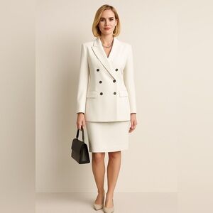 Ellen Tracy vintage classic double breasted suit tailored business professional